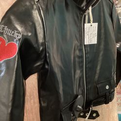 Chucky Faux Leather Kids Jacket Size 5-6