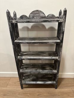 Rustic Distressed Wood Bookshelf 5-Tier