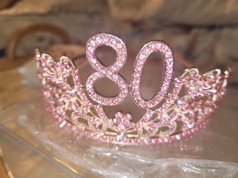 New 80th Birthday Tiara & Sash