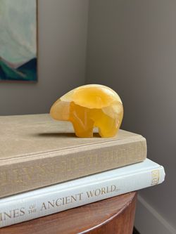 Honey Calcite Zuni Bear Carving ( firm on price )