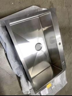 New MENSARJOR 33 Inch Workstation Ledge Handmade Undermount Kitchen Sink Stainless Steel 16 Gauge