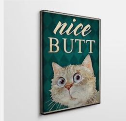 Nice Butt Funny Cat Wall Art Canvas