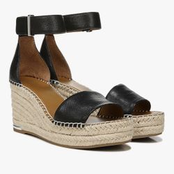 Franco Sarto Womens Clemens Raffia Espadrille Wedge Sandals
