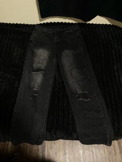 Black ripped Straight leg jeans (36)