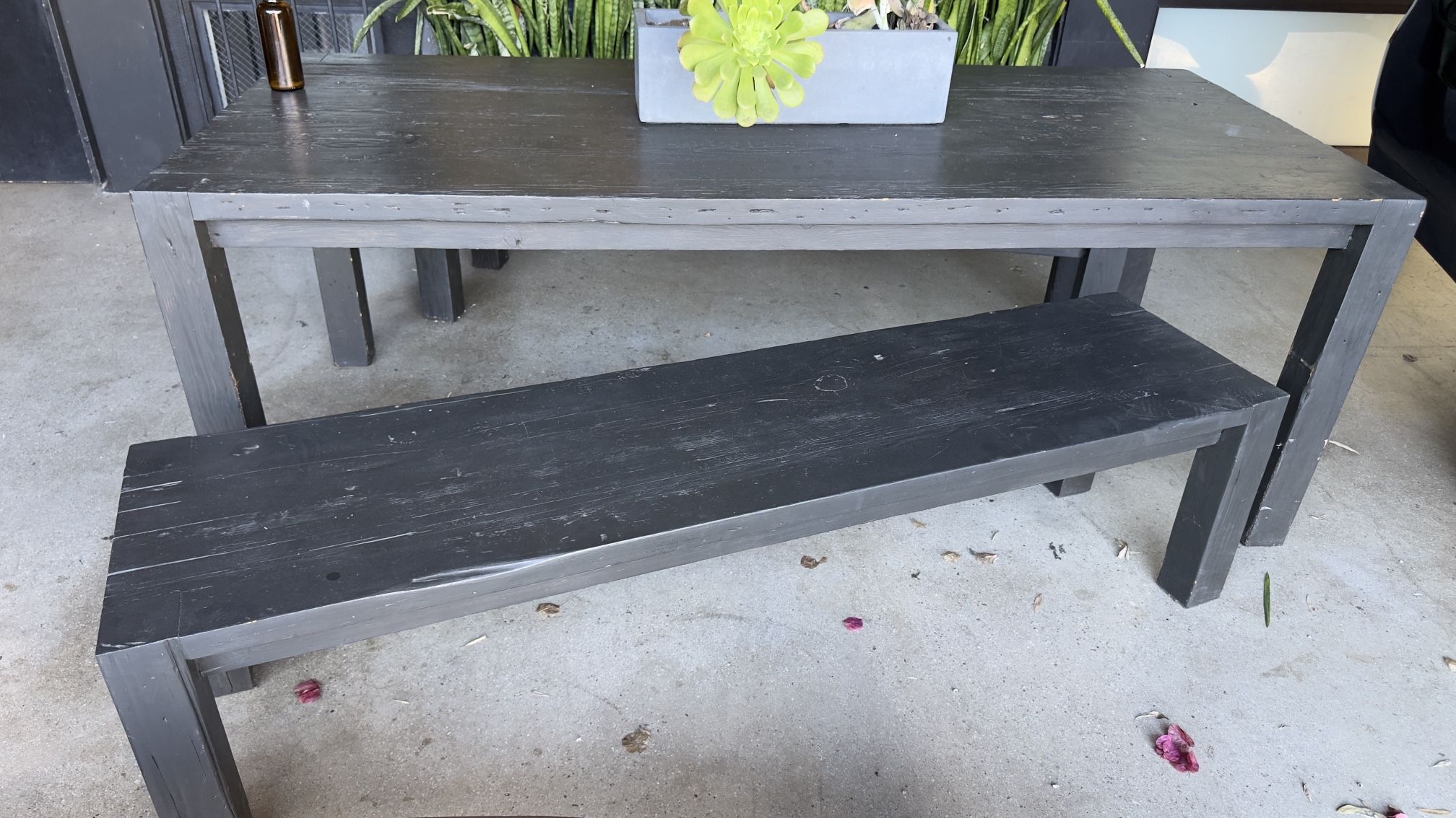 HD Buttercup Reclaimed Wood Table + Bench — Solid & Heavy