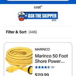 Two Marinco Shore Power Cords 