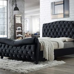 MODERN NEW BLACK QUEEN BED ON SALE ONLY $499. KING BED $599. IN STOCK SAME DAY DELIVERY 🚚 FINANCING AVAILABLE 