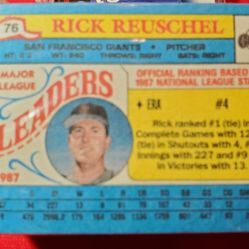 TOPPS 1987 BASEBALL MAJOR LEAGUE LEADERS