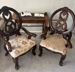 2 x brand new Ornate Dining Chairs with armrests