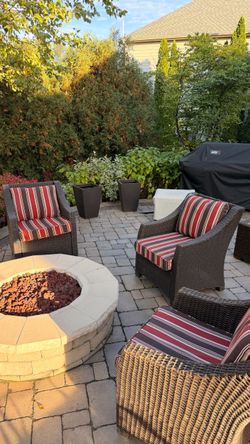 Wicker Patio chairs three piece.