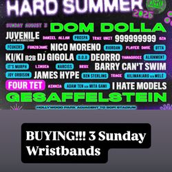 BUYING 3 GA Wristbands Hard Summer