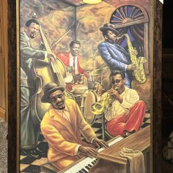 Cool Jazz by Sarah Jenkins Framed Painting