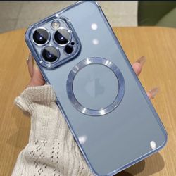 Magnetic Clear Case for iPhone 14 Pro Max Case with Full Camera Protection [No.1 Strong N52 Magnets] [Military Grade Drop Protection] Shing for Women 