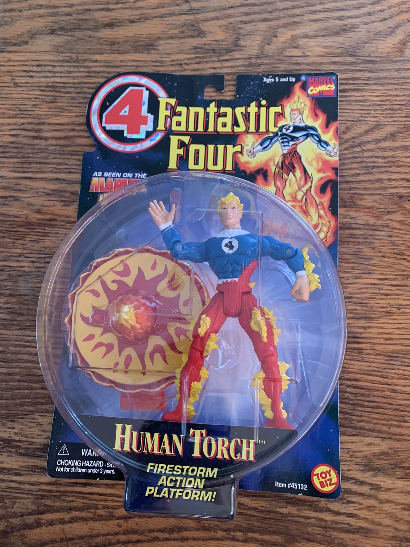 1996 Fantastic Four Human Torch 5” Firestorm Action Platform Toy Biz