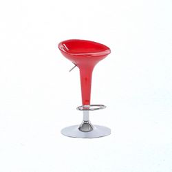 Red Chrome Swivel Bar Stool Height Adjustable (1)