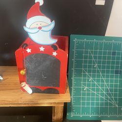 Vintage  Santa Chalk Board  Countdown To Christmas 