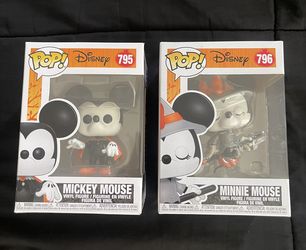 Mickey and Minnie Mouse Halloween Funko Pops (both)