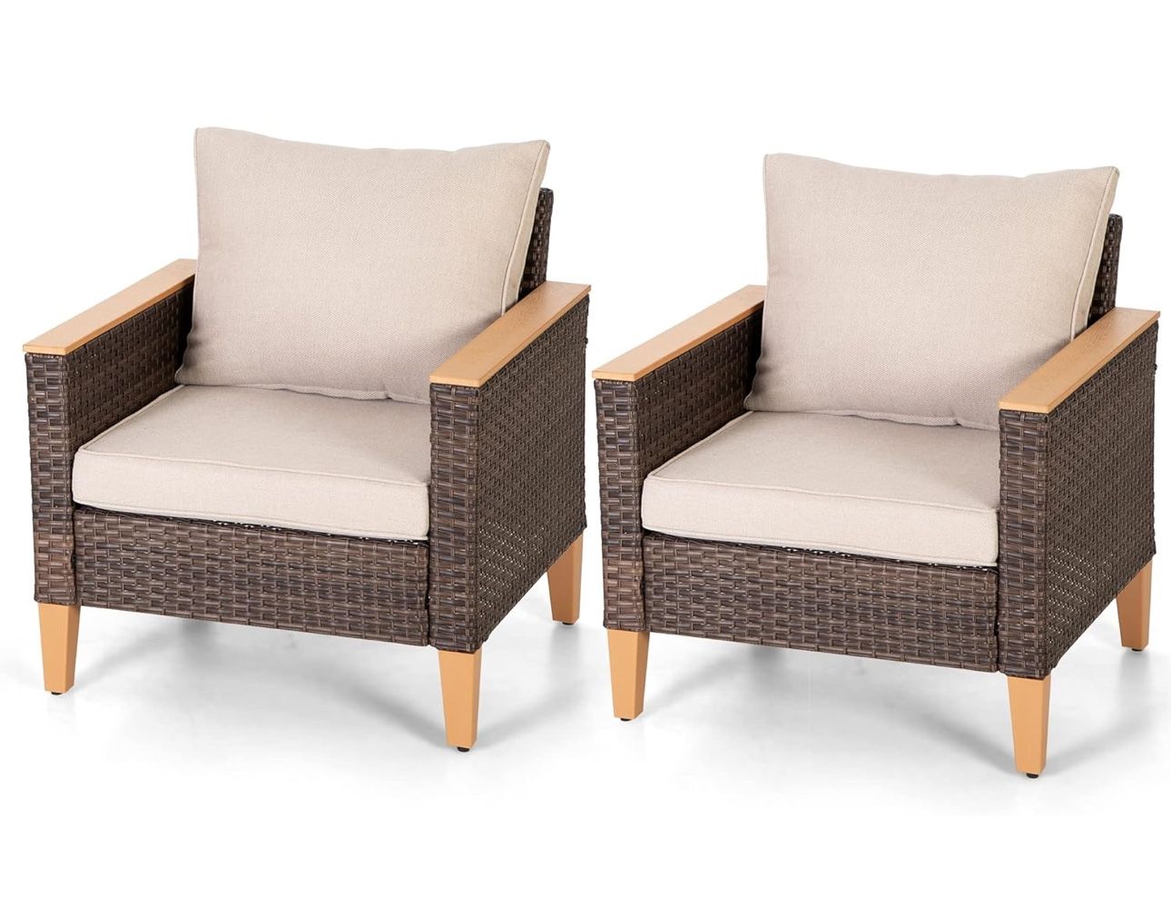 Oversized 2 Outdoor Chairs New Fully Assembled 