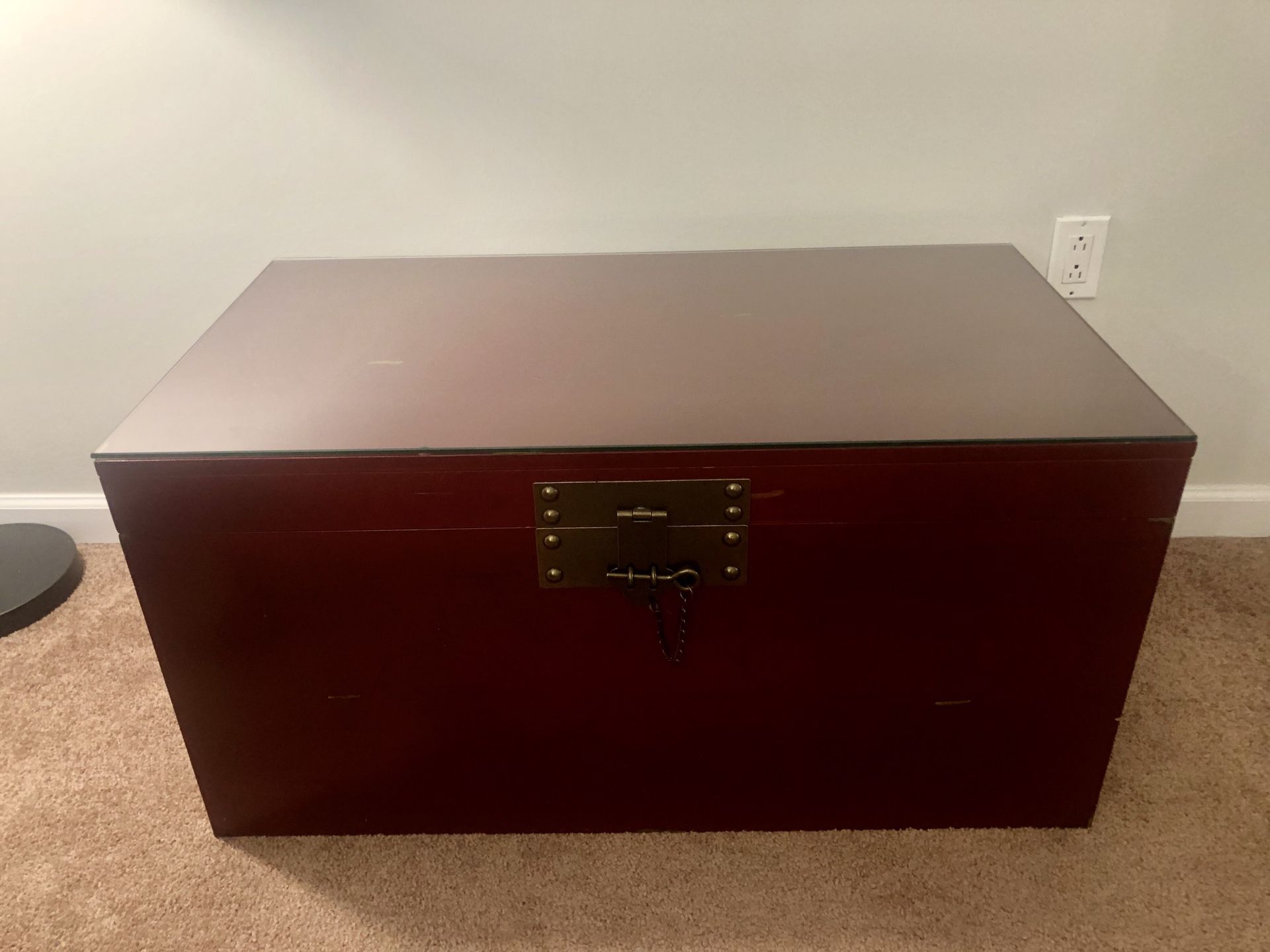 Large Coffee Table - Red wooden trunk