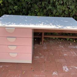 Free IKEA Desk With Pink Drawers