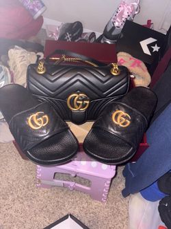 Gucci GG Marmont Bag and Slides Set