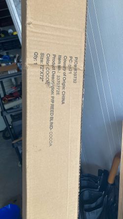Cordless Blind Reed Cocoa 72x72 New In Box