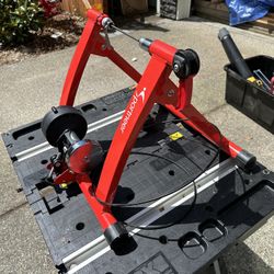 Sportneer Bike Trainer Stand for Indoor Exercise, Stainless Steel Bicycle Magnetic Flywheel Stand, Resistance Adjustable, Red