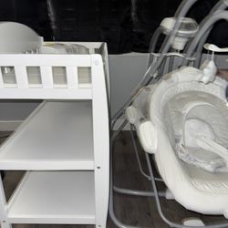 changing table/swing & bouncer/ wipe warmer 