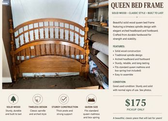 Queen Bed Frame | Solid Wood