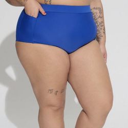 Torrid Ultra High-Rise Swim Bottom Brief Pockets Plus Size 3 3X 22/24 Blue FLAW   Women’s plus size 3 3X XXXL 22 24  Sku # 1  Color: Surf The W