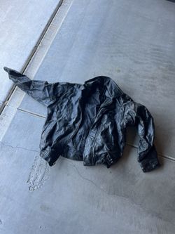 Means L Black Leather Jacket