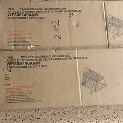 Twin over Queen House Bunk Bed” 	