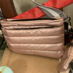 Quilted Pink Iridescent Purse