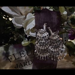  Sterling Silver Peacock Chandelier Earrings