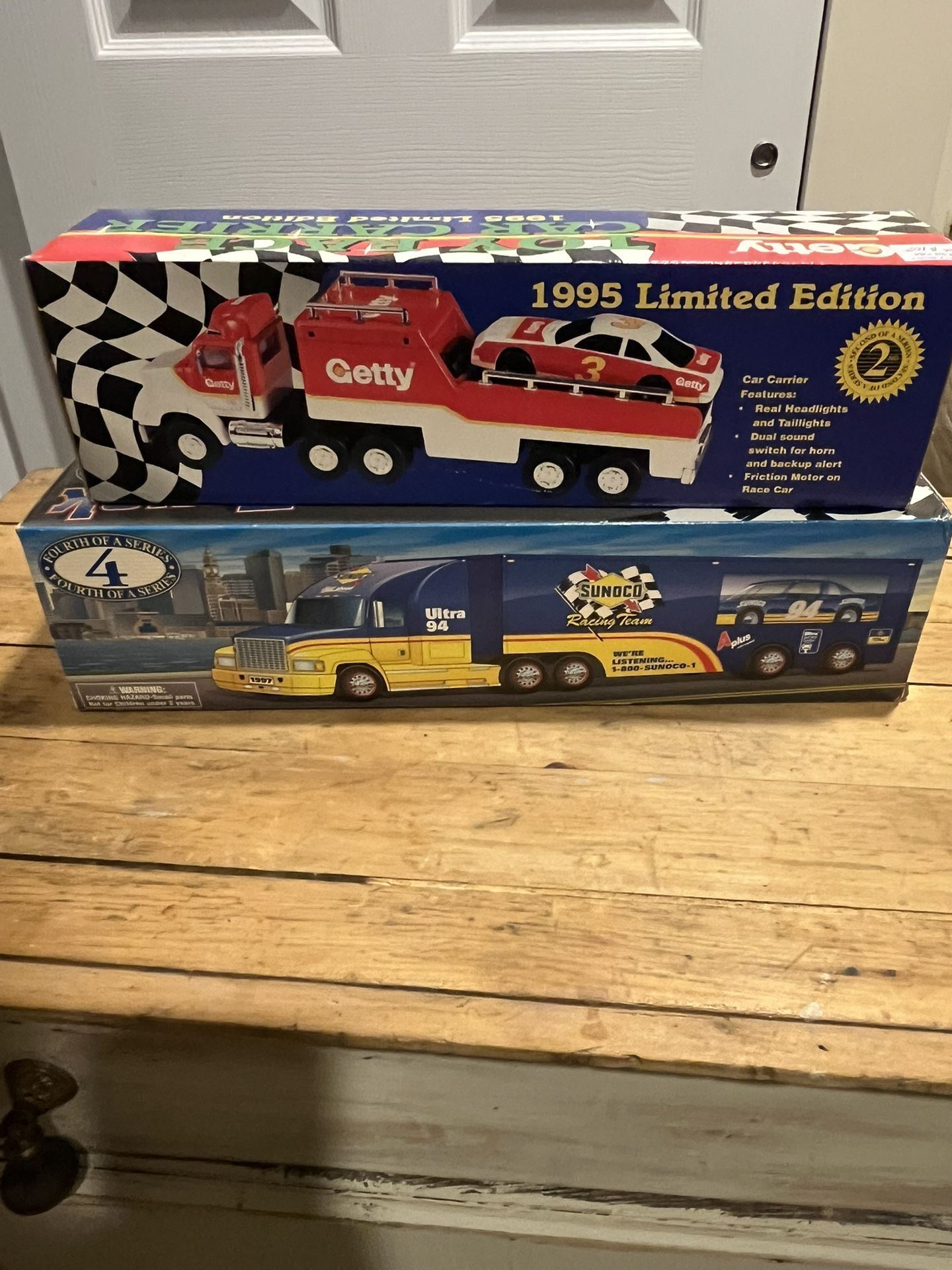 Limited Edition 1995 Getty & 1997 Sunoco Race Team Haulers