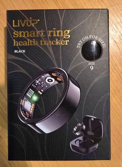 LIVEUP Smart Ring, Sleep & Heart Rate Tracking, Blood Oxygen Monitoring, Waterproof, Size 9