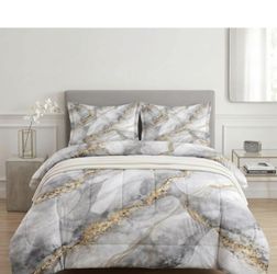 Pamnest Queen 3-Piece Comforter Set Marble — Open Box