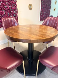 Wooden round table
