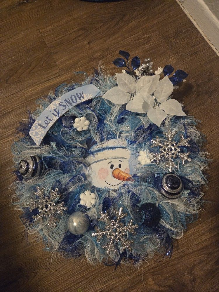 Christmas Snowman Wreath