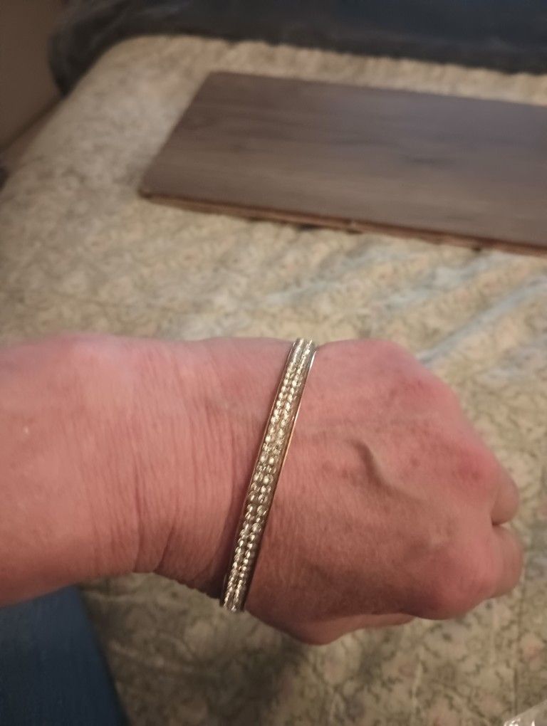 Rose Gold Plated Rhinestone Bangle Bracelet