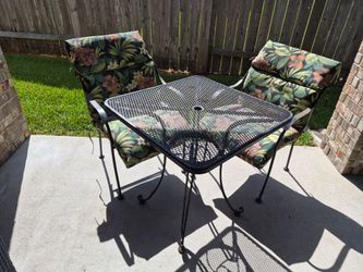 Rod Iron Patio Table with 2 Chairs