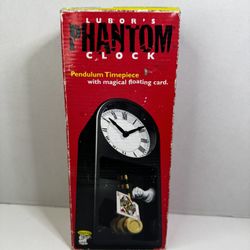 Vintage Lubor's Phantom Pendulum Floating Card Magic Clock W/ Box USED READ SEE