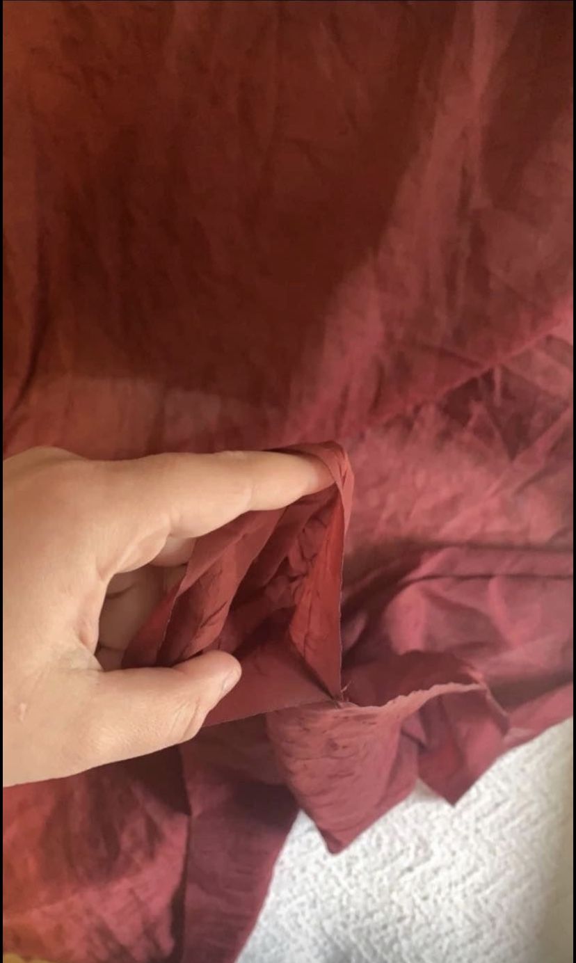 6 sheer burgundy curtain panels