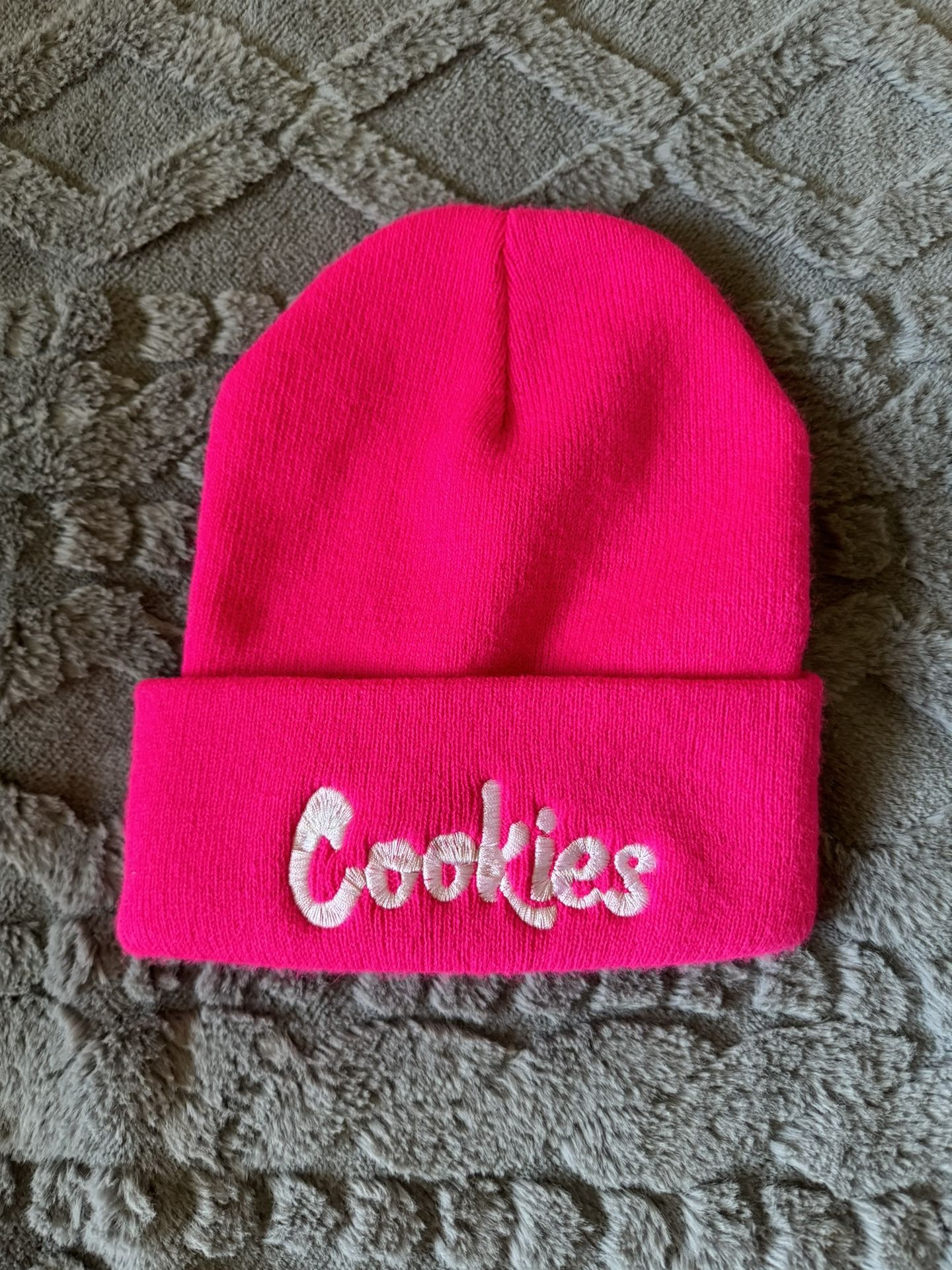 Pink Cookie Beanie Y2K 