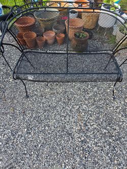 Vintage Wrought Iron loveseat/bench & 2 oversized chairs
