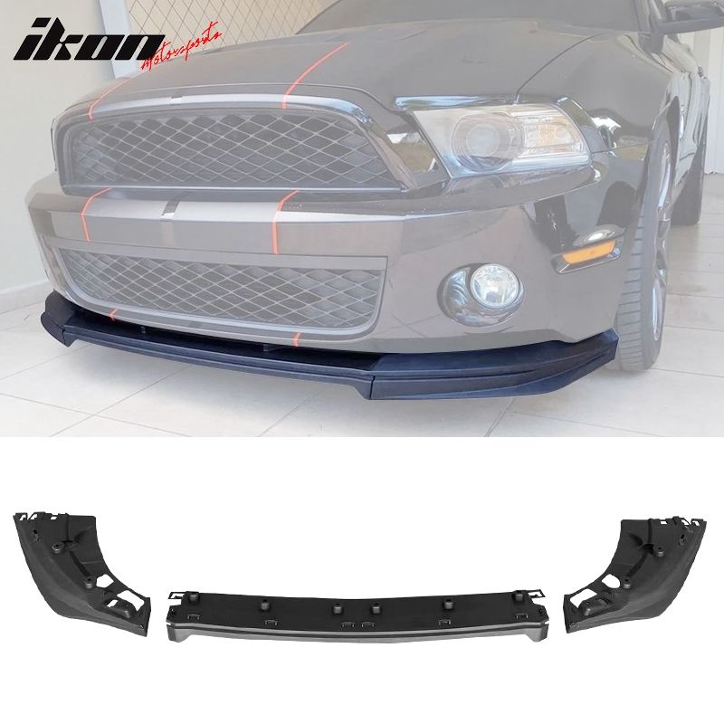 Fits 2010-2014 Ford Mustang GT500 OE Style Front Bumper Lip Spoiler Unpainted 3PCS