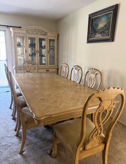 Dining table with china cabinet