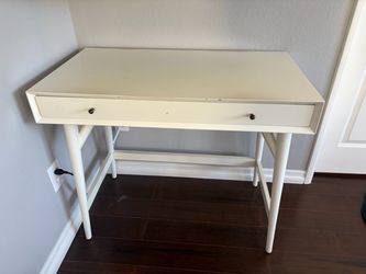 West Elm White Desk with 2 Drawers