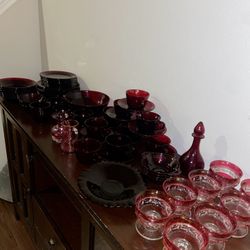 Ruby Red Vintage Depression Glassware