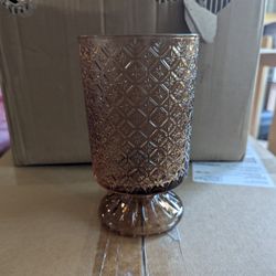 6 Pack Amber Glass Vases